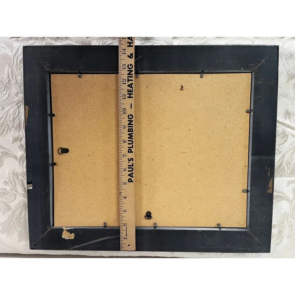 Vtg Black Ornate Picture Frame 15x18